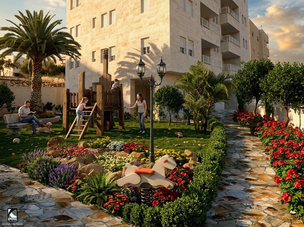 Housing landscape, Saint Catherine Housing.
